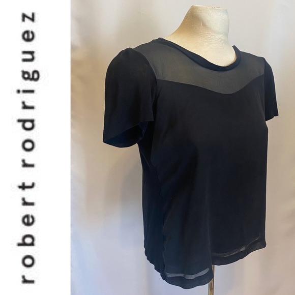 ROBERT RODRIGUEZ black lined silk front top - Picture 5 of 6